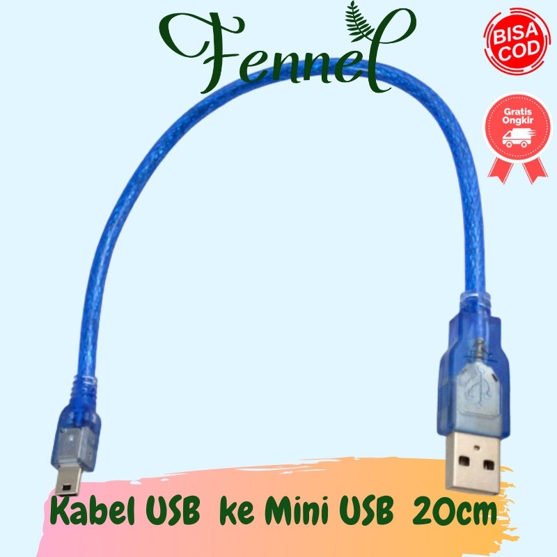 Kabel Konverter USB Male ke Mini USB Male 20cm