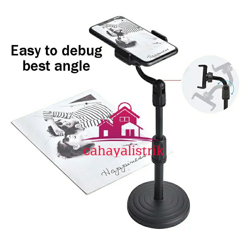 Stand Holder HP Handphone Penyangga Broadcasting Putar 360 Desktop