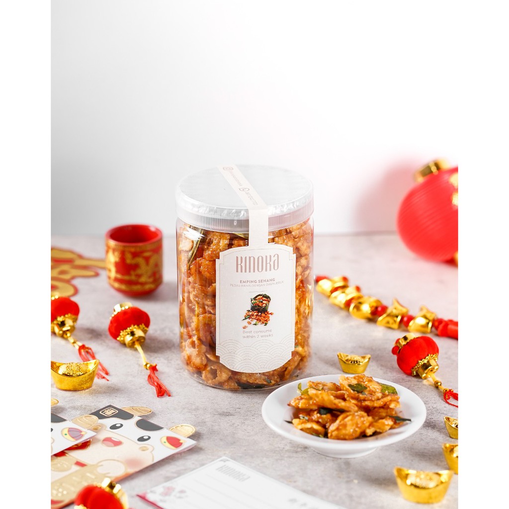 

Keripik Emping Pedas Manis Daun Jeruk Snack Kinoka Emping Senang Cemilan Emping Snack Emping