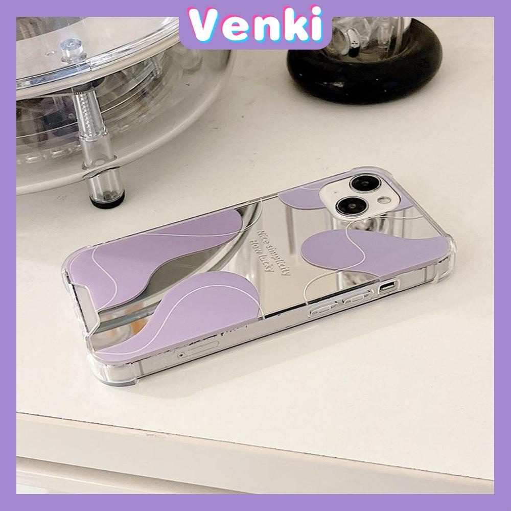 iPhone Case Luxury Acrylic Mirror Airbag Shockproof Protection Camera Romantic Purple Simple Compatible For iPhone 11 Pro Max 13 Pro Max 12 Pro Max 7Plus xr XS Max