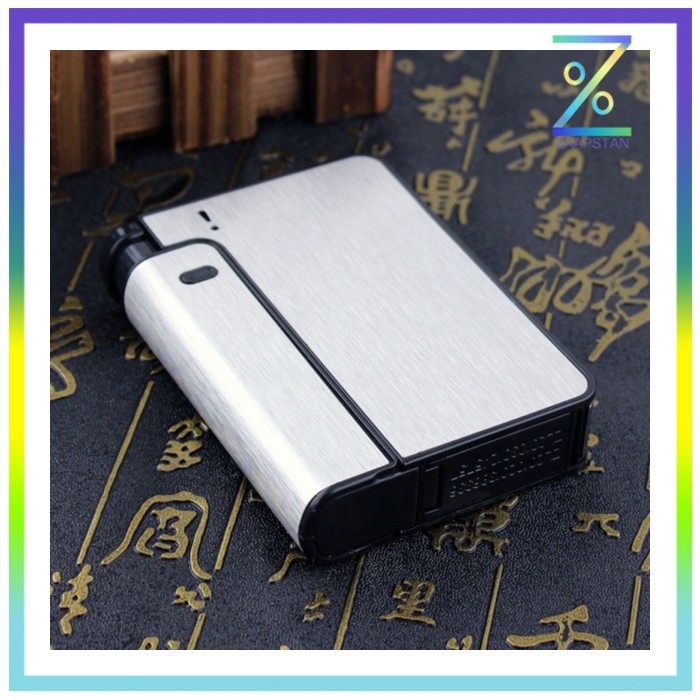 Focus Kotak Rokok Fashion Bungkus Metal Case with Lighter Golden