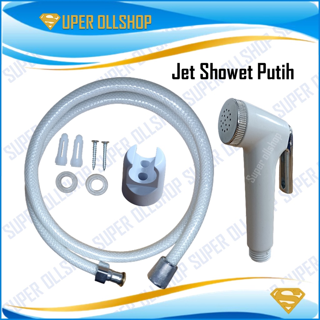 Jet Shower Spray Bidet Putih / Jet Shower Kloset Toilet Closet Cebok WC Semprotan Duduk Kamar Mandi Ringan Putih