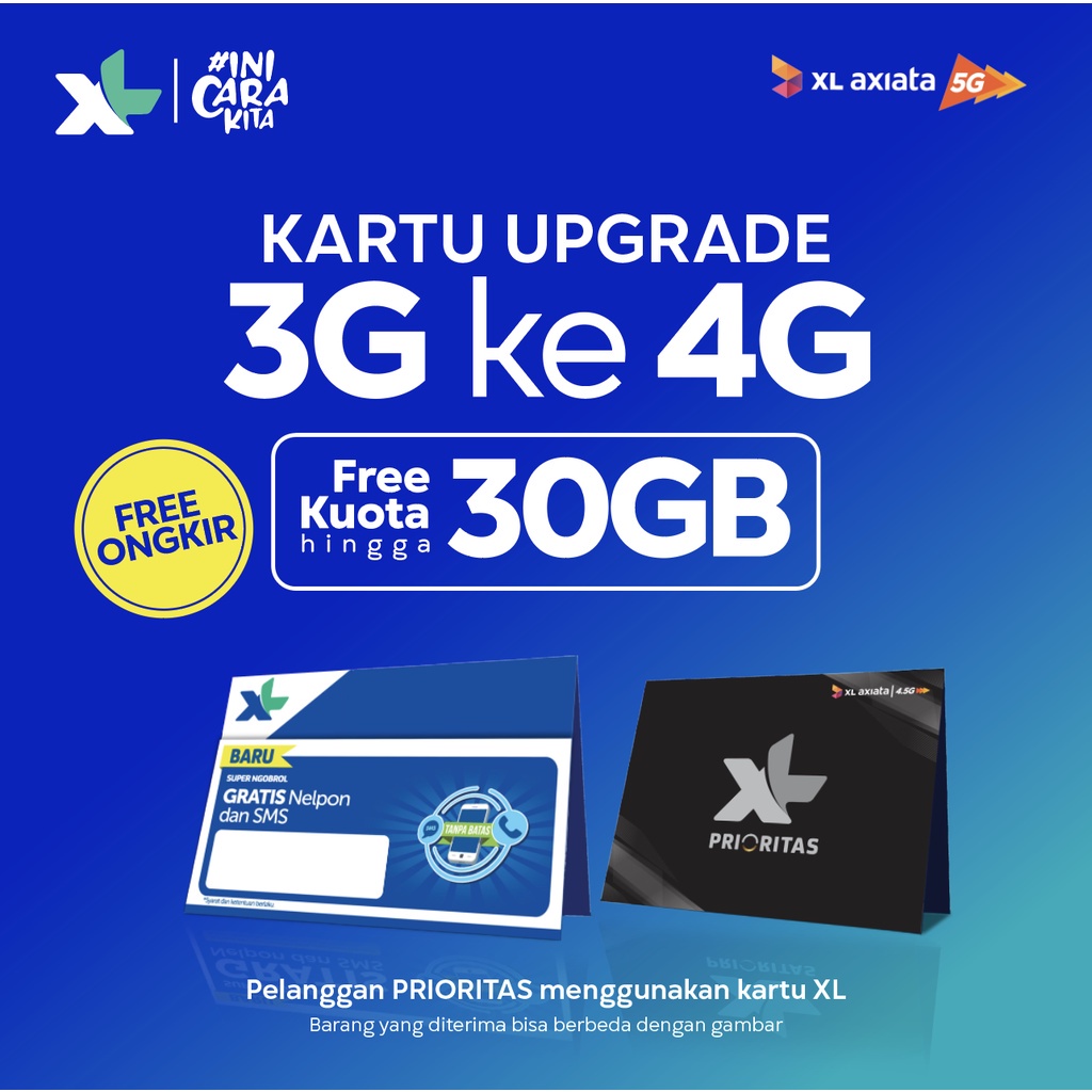 Kartu Perdana UPGRADE 4G XL | GANTI 3G Ke 4G Tanpa ke XL Center fix dan pulsa 20rb