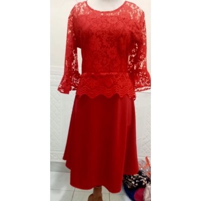 dress scuba Kombi brokat