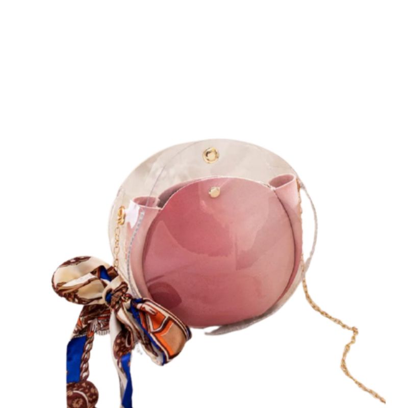 N_B_S / HAZELLA  tas selempang wanita rantai Sling Bag Mini Tas Selempang Rantai Mika Transparant Pvc