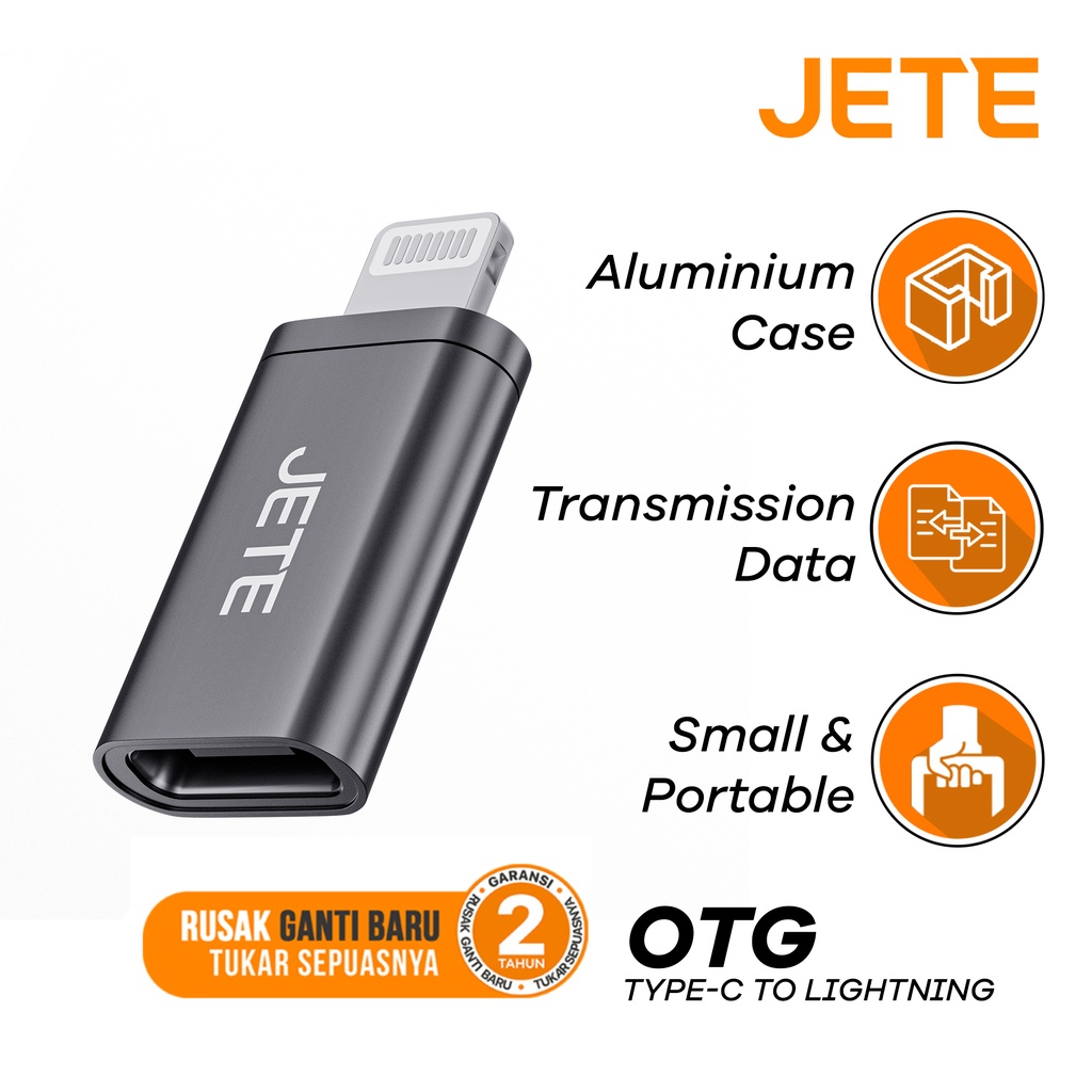 OTG Type C to Lightning JETE - Garansi 2 Tahun Rusak Tukar Baru