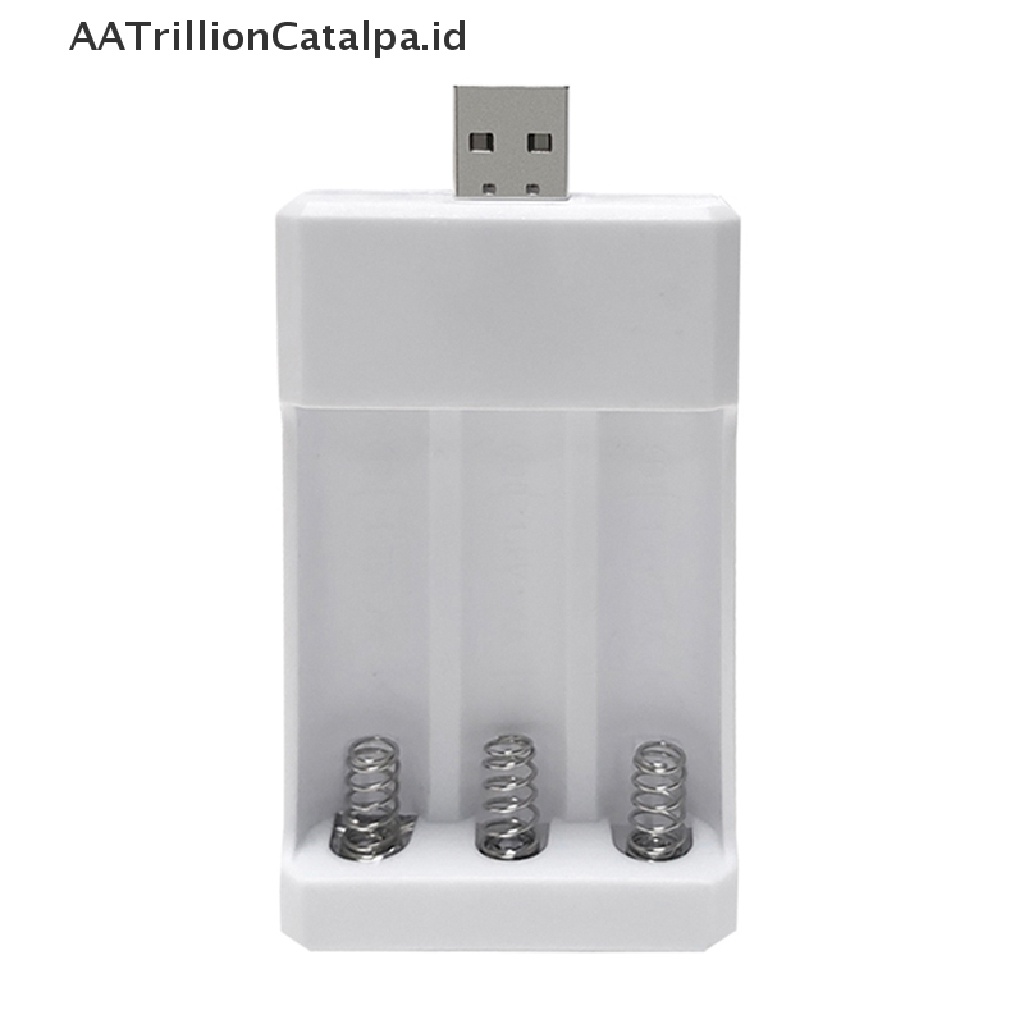 Case Adapter Charger USB Fast Charging 3 Slot Untuk Baterai AAA / AA