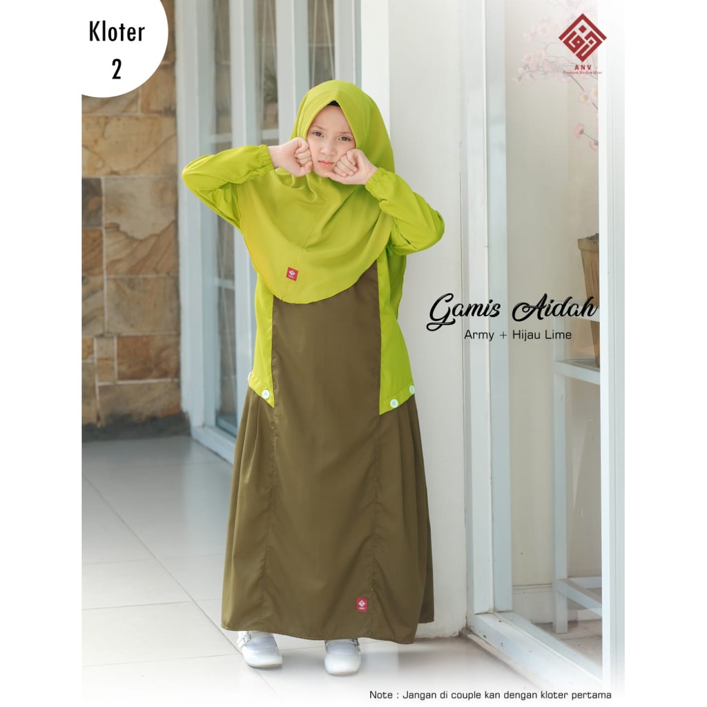 Gamis Anak Aidah Junior Plus Hijab (usia 8-14 thn) ANV Batch 2