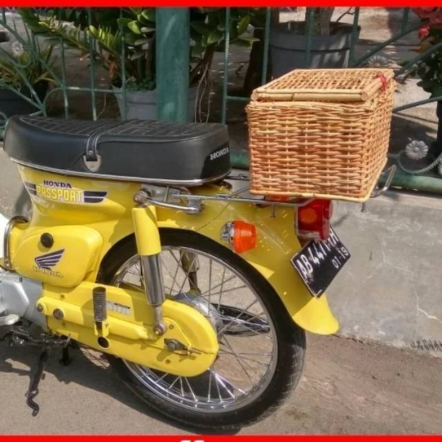 Keranjang motor rotan asli