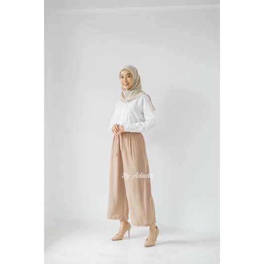 Celana Airflow crinkle kulot Flowy Pants Basic Tali Polos Celana Panjang Ruby Cullote Flowy