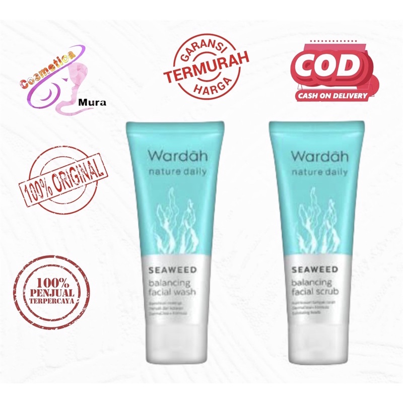 𝑐𝑢,𝑖𝑧  [ WARDAH NATURE DAILY SEAWEED BALANCING FACIAL SCRUB ] wardah nature daily seaweed balancing facial scrub
