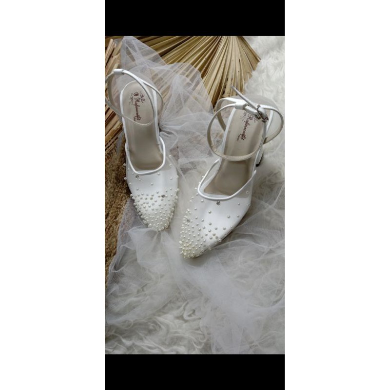 sepatu aqila.putih sepatu wanita cantik mutiara tnggi 7cm