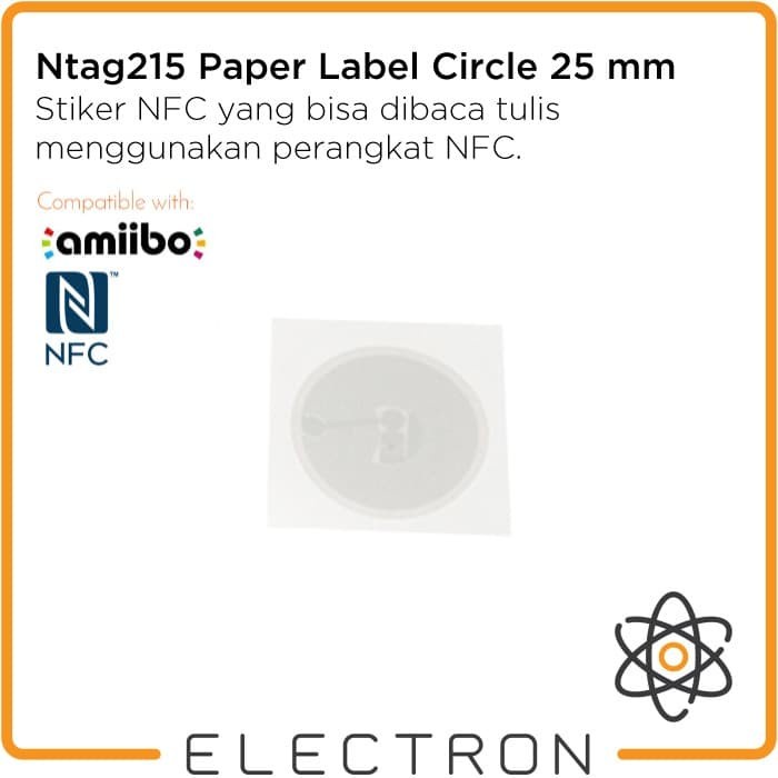 Ntag215 Paper Label Circle 25 mm Programmable NTag215 NFC 13.56 Mhz Amiibo Nintendo Sticker