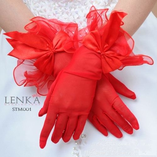 [PALING FAVORIT] AKSESORIS PERNIKAHAN SARUNG TANGAN MERAH BRIDAL GLOVES STM001