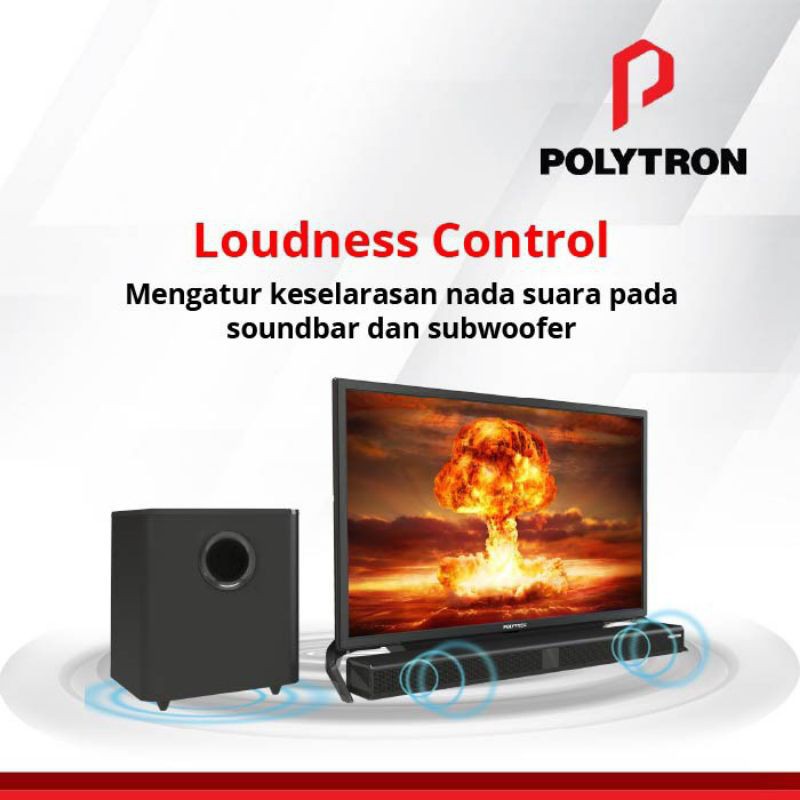 POLYTRON LED TV 40 Inch Full HD - PLD40B8958 + Cinemax SoundBar