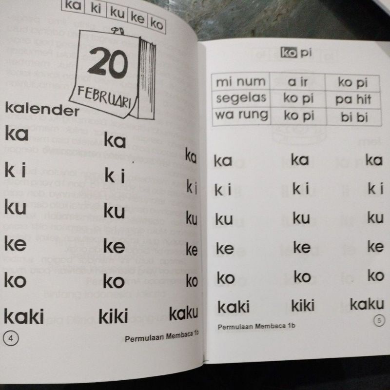 buku permulaan membaca isi 2 buku 1A &amp;1B (15×24CM)