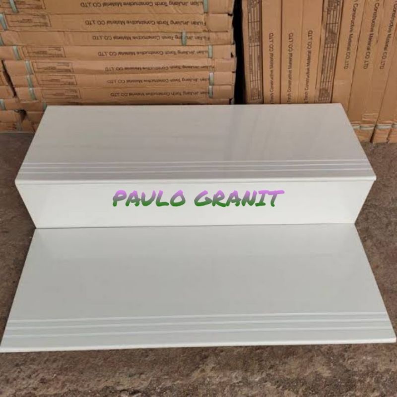 Granit tangga Cream polos uk 30×100 & 20×100
