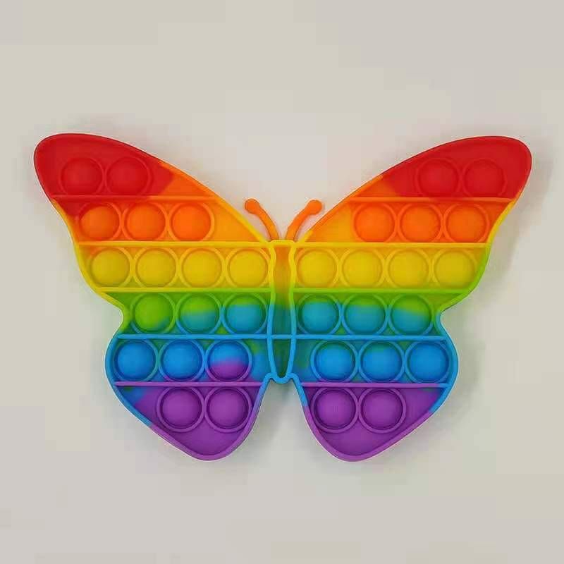 Mainan pop it Pelangi murah popit Pop Its Square rainbow multicolorbubble mainan motorik Toy Push bubble-1