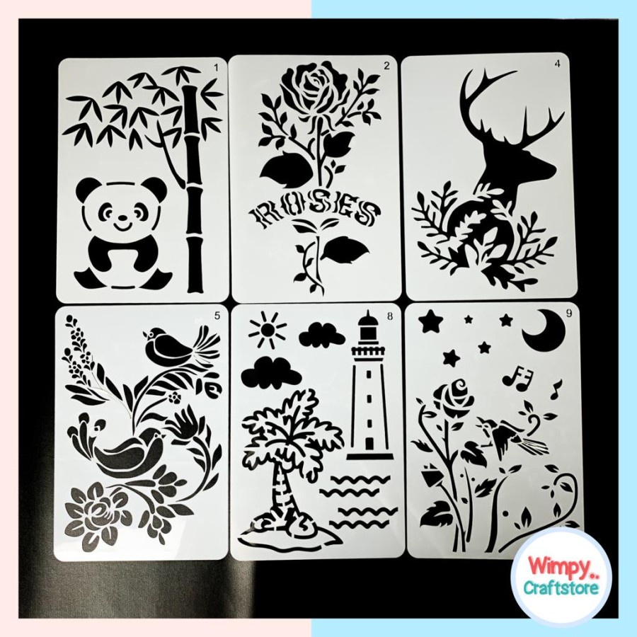 

Wimpy Plastic Stencil Stensil Dekorasi Motif Cetakan Texture Motif 2
