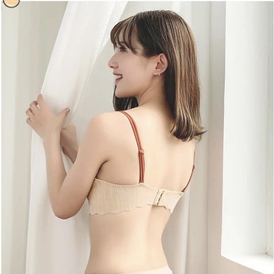 BEE - Bra Wanita Model Tanpa Kawat Dengan Bahan Halus Dan Hiasan Renda Sexy push-up 3699