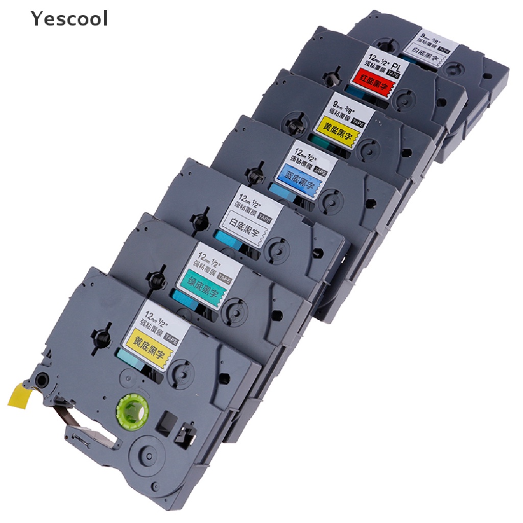 Yescool 12mm 9mm TZ-231 PT-E100B D210 Label Tape Untuk Printer Brother P-touch