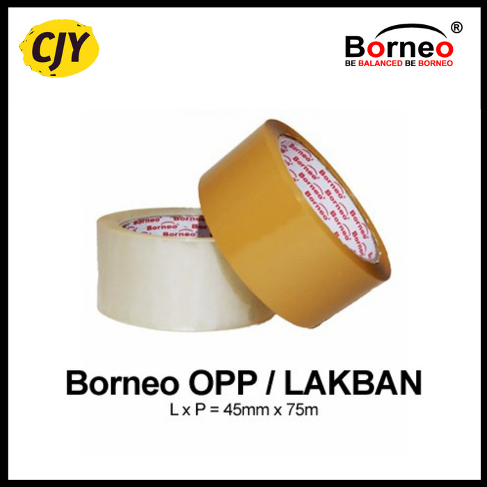 

Borneo OPP Lakban Bening / Coklat 45 mm x 80 Yard