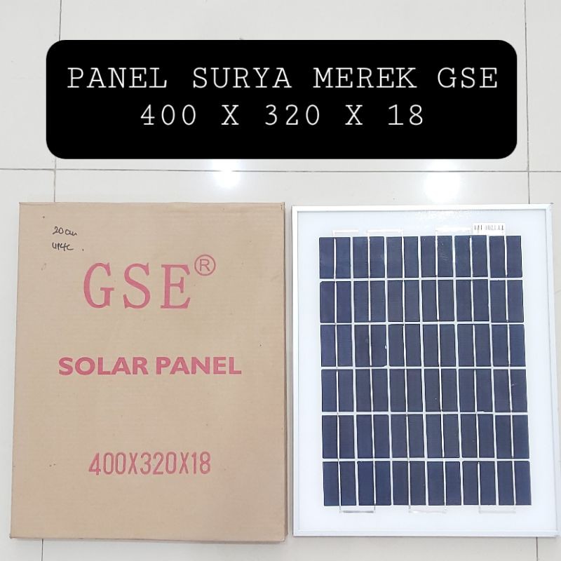 (BISA COD) Panel Surya GSE 400x320x18 20 Watt Solar Panel DC