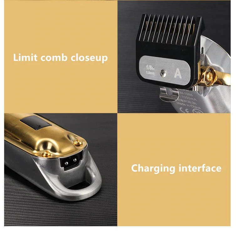 KEMEI KM-1987 - Rechargeable Professional Metal Electric Hair Clipper