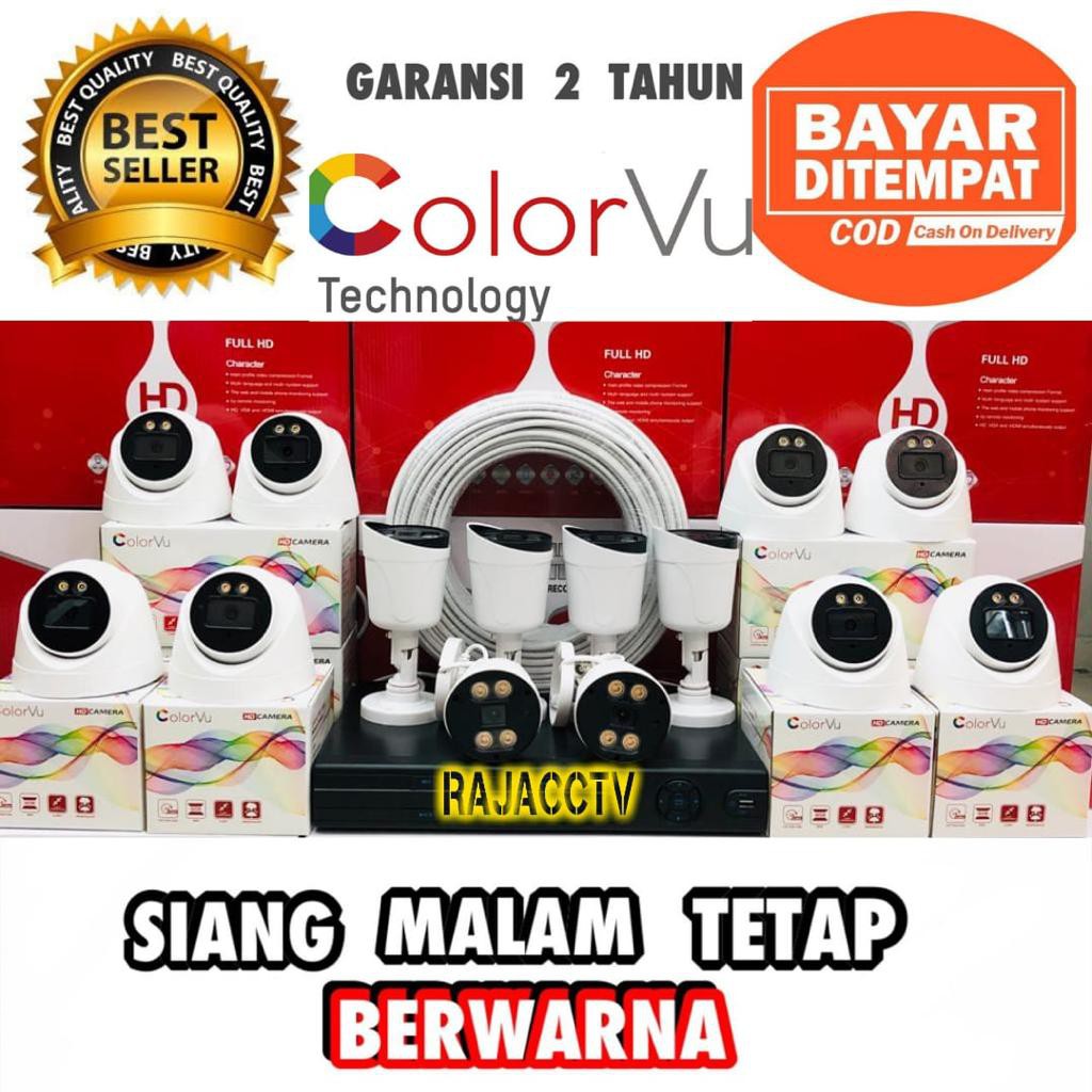 PAKET CCTV COLORVU SIANG MALAM BERWARNA 16 CHANNEL 14 CAMERA 5MP 1080P TURBO HD IC SONY AUDIO SERIES