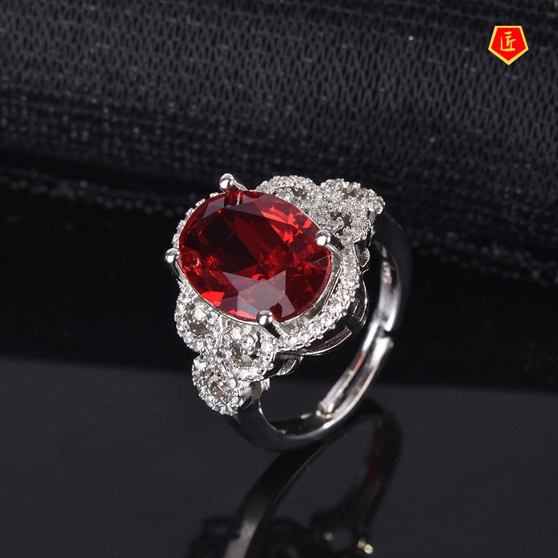 [Ready Stock]Elegant New Fashion Emerald Diamond-Studded Ring