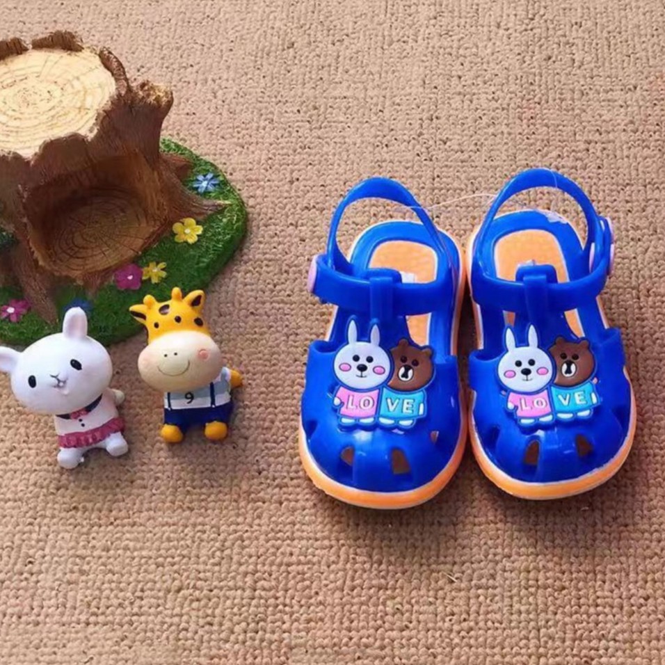 HappyOliver LOVING BEAR Sandal Anak Laki Laki Perempuan Bahan Karet Model Lucu 0-5 Tahun Import