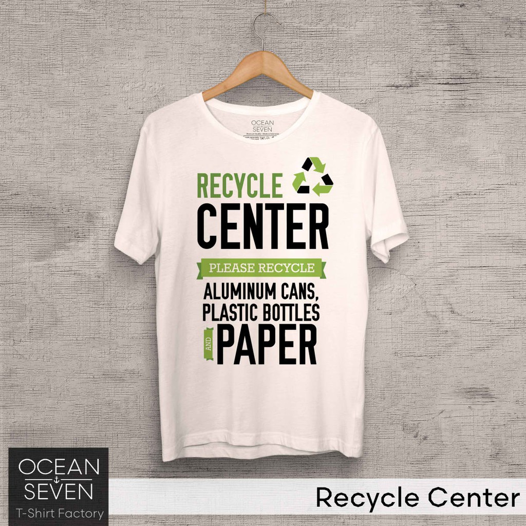 OCEANSEVEN.ID Kaos Distro Recycle Center Baju Pria Kaos Lengan Pendek Polo Shirt