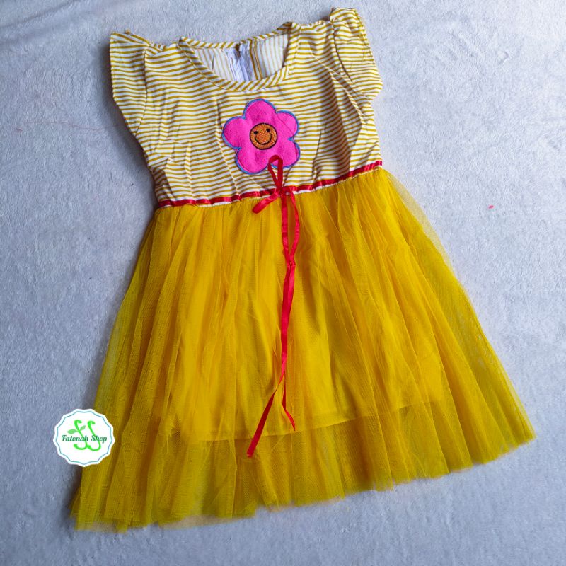 Dress anak cewek perempuan  3 4 tahun ( dress tutu strippina )