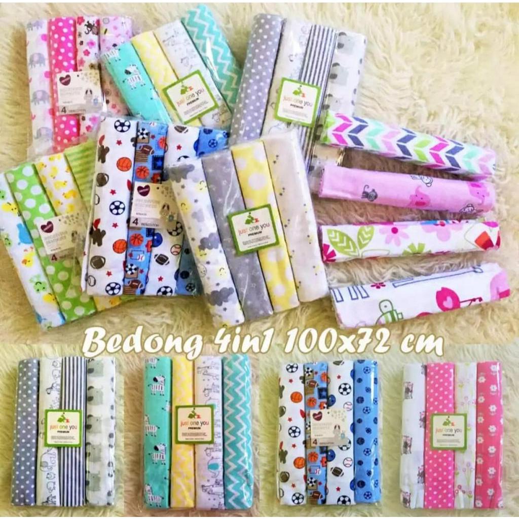 Termurah Bedong Bayi Rainbow 4in1 Selimut Bedong Bayi BC-206 set Selimut Topi Bayi Bedong Bayi Flanel  Selimut Bayi Lembut