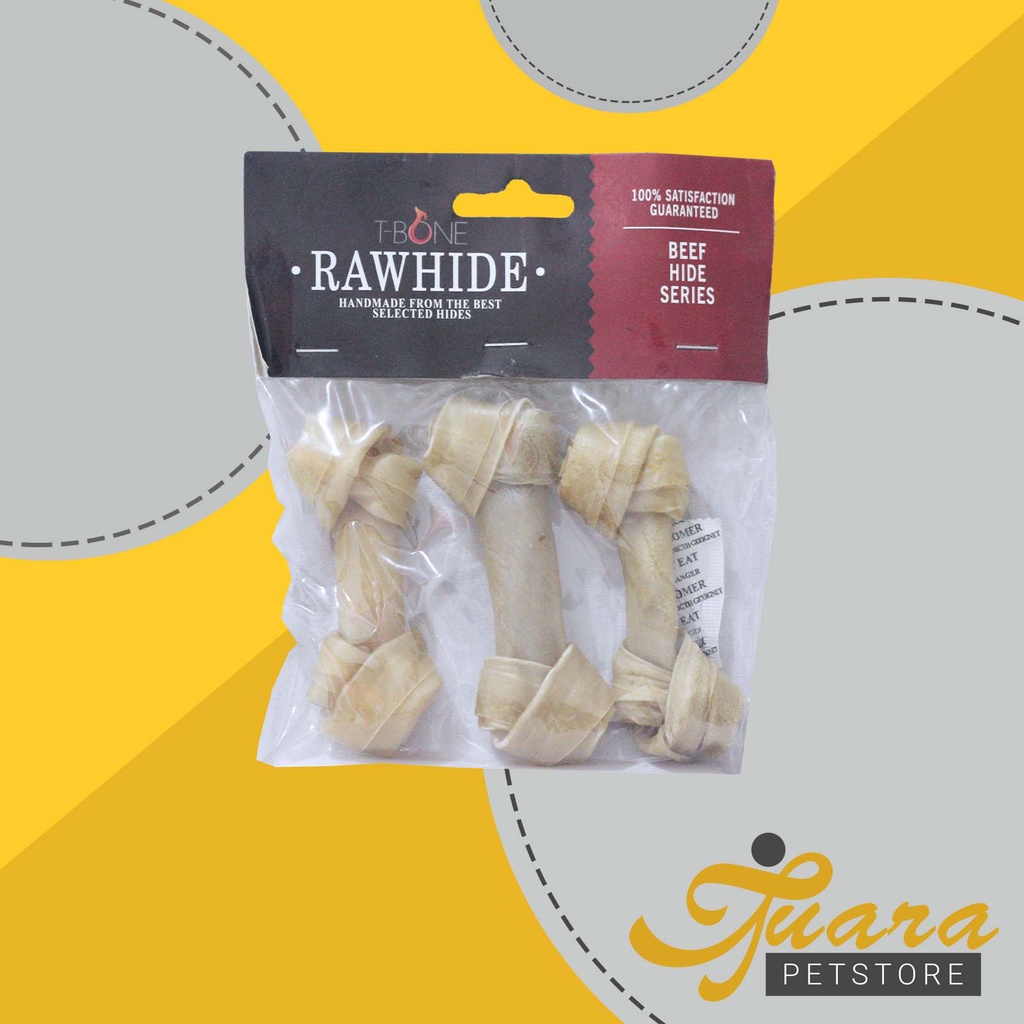 Bone Rawhide knotted bones snack treat Gigitan anjing Knotted bones