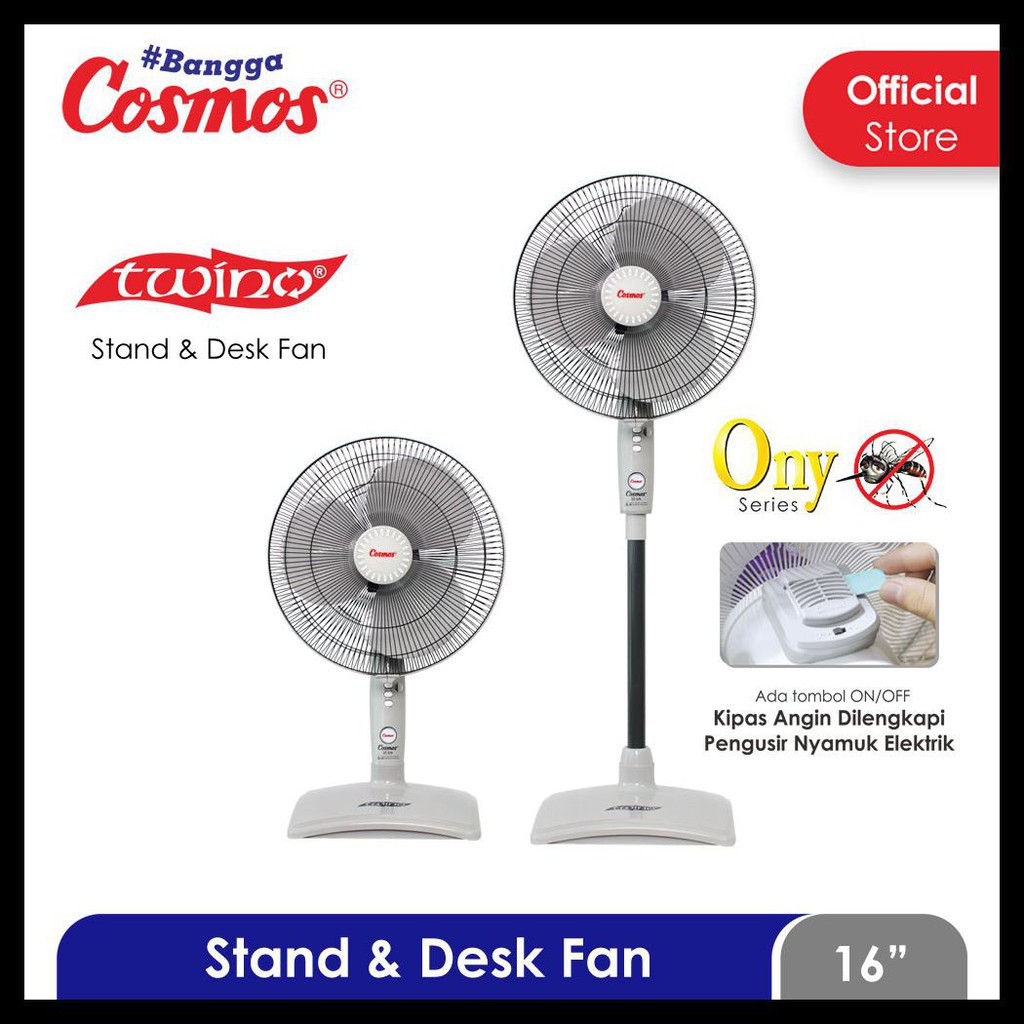 Kipas Angin Berdiri Cosmos 16 SN ONY (Obat Nyamuk) 16 Inch 2in1