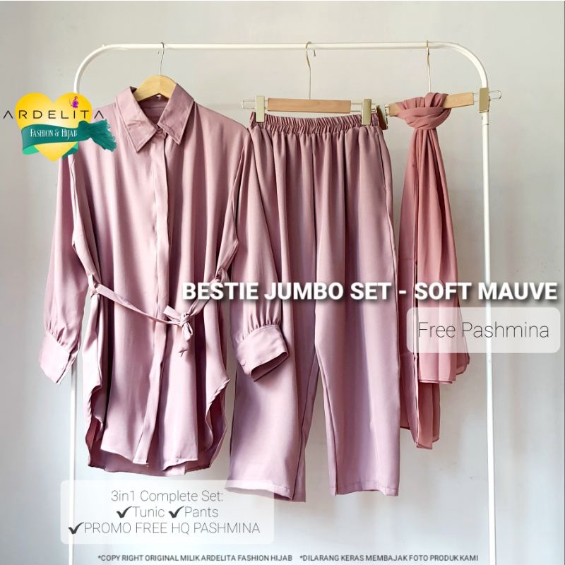 &lt;&lt;BISA JUMBO&gt;&gt;ORI BESTIE SET PREMIUM/SETCEL BUMIL BUSUI FRIENDLY/SET OOTD HIJAB PAKET HEMAT LENGKAP