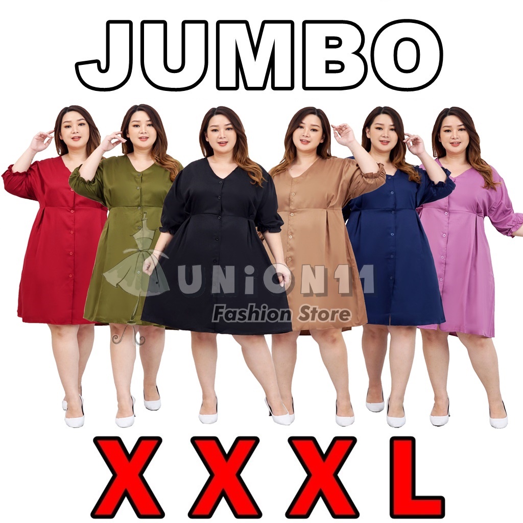 UNION11- DRESS WANITA JUMBO XXXL / DRESS WANITA JUMBO LD 120 CM / DRESS BIGSIZE WANITA MUAT SAMPAI BB 80 KG