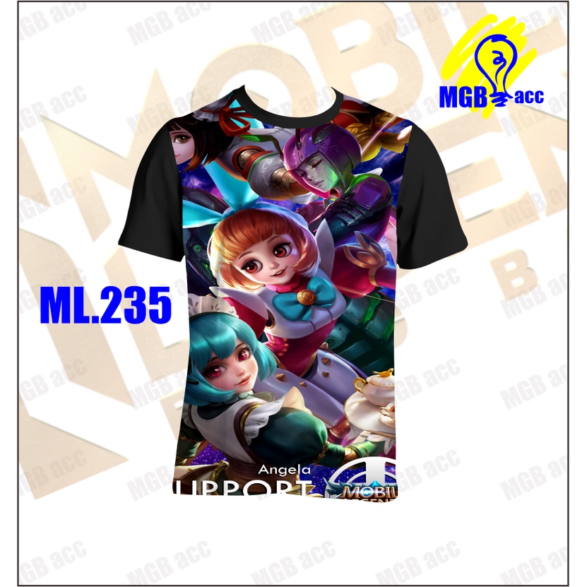 Kaos Baju Anak Atasan Laki Laki Perempuan Sublim Printing Lucu Motif Hero Mobile legend Suport ANGEL