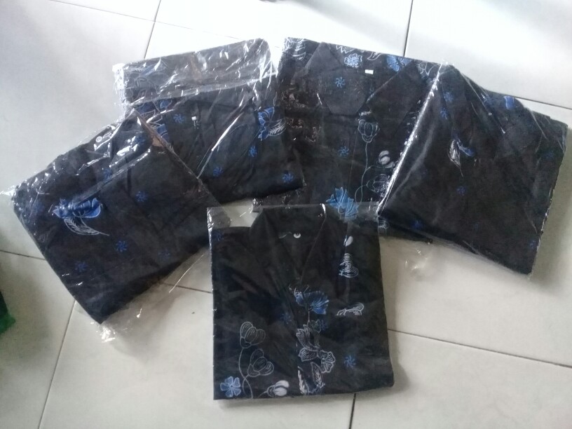 Batik Couple Keluarga - Couple Batik Indonesia Sarimbit Gamis Familly Set Hrb026 Batik Putra Hadi