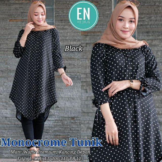 TUNIK WANITA JUMBO POLKADOT PANJANG BIG SIZE XL- XXXL Bigsize