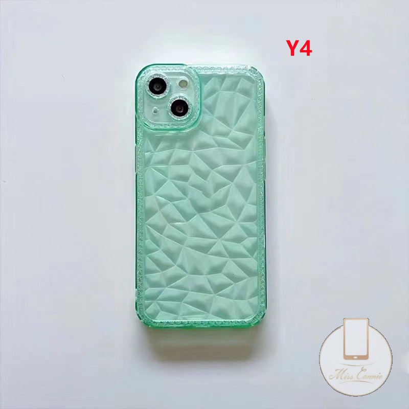 Soft Case TPU Transparan Motif Berlian 3D Untuk IPhone 7Plus 8Plus 11 14 Pro MAX 6 6s Plus 14 XR X XS MAX 7 8 SE 2020