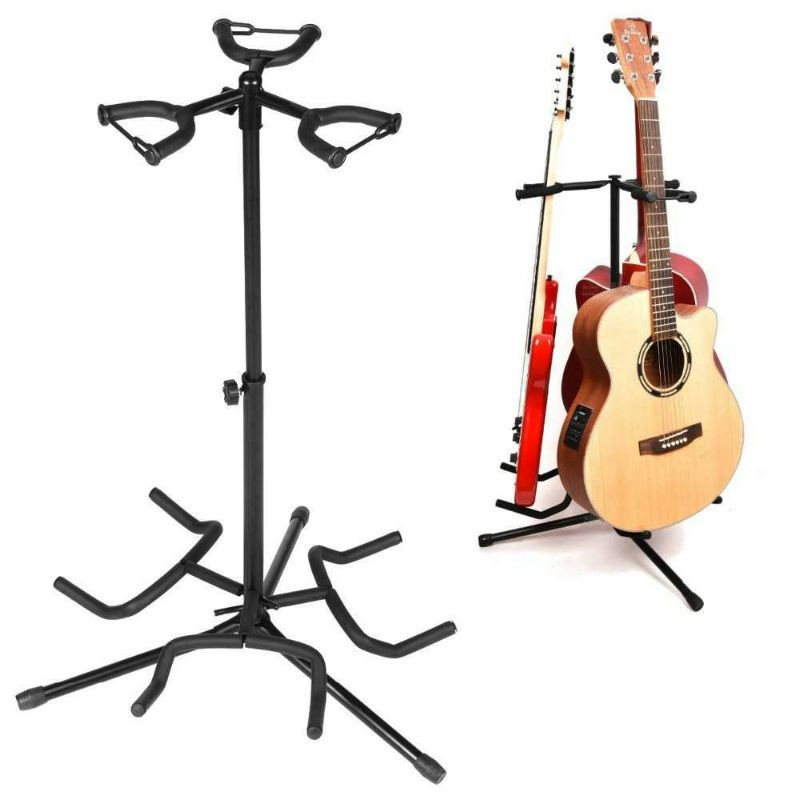 stand gitar dan bass triple stand gitar dan bass 3 dudukan