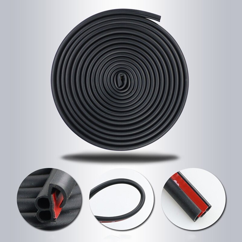 [ 1 Meter] List Karet Pintu Mobil Pelindung Pintu Dekorasi Peredam Universal Rubber Strip Dekorasi 2m - Hitam