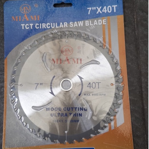 MATA CIRCULAR SAW 7&quot; X 40T/MATA GERGAJI KAYU/MATA CIRGULAR SAW/MATA CIRGULAR SAW/MATA GERGAJI KAYU TIPIS 7 INCH X 40T CIRCULAR SAW BLADE