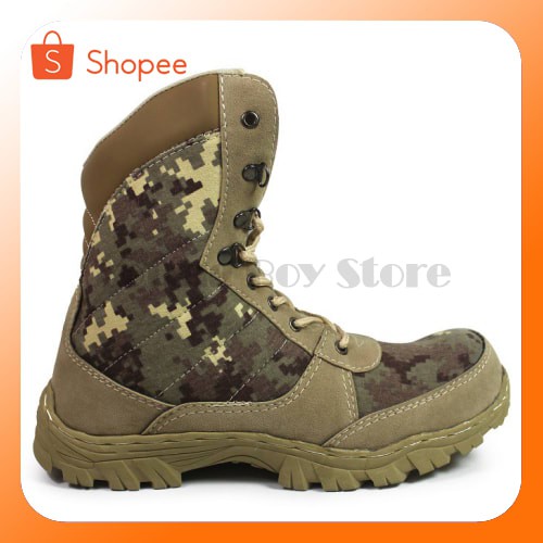 PROMO  SEPATU PRIA SAUQI FOOTWEAR BOOTS SAFETY ARMY CREAM