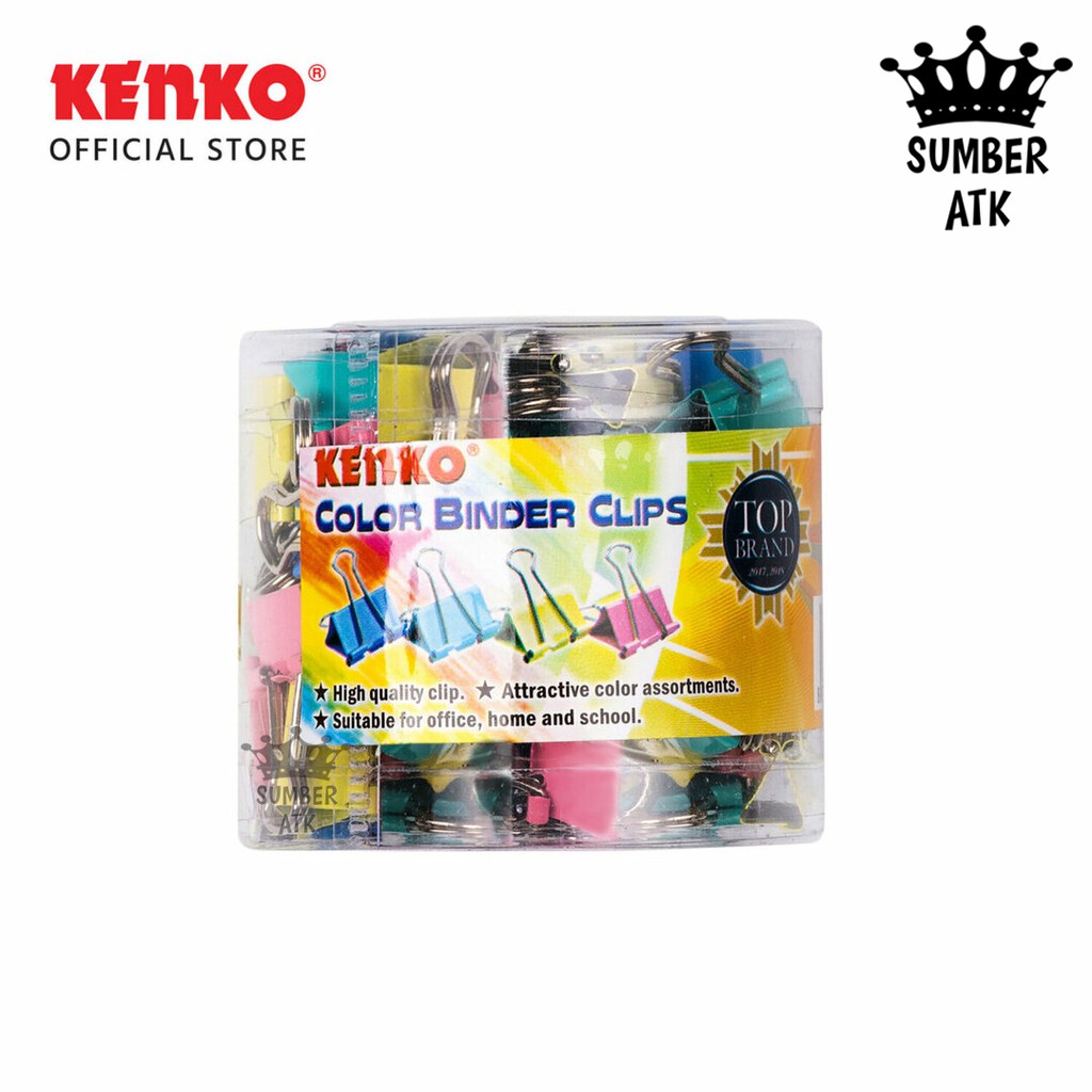 

COLOR BINDER CLIP KENKO No.107 / Penjepit Kertas - 1 DRUM