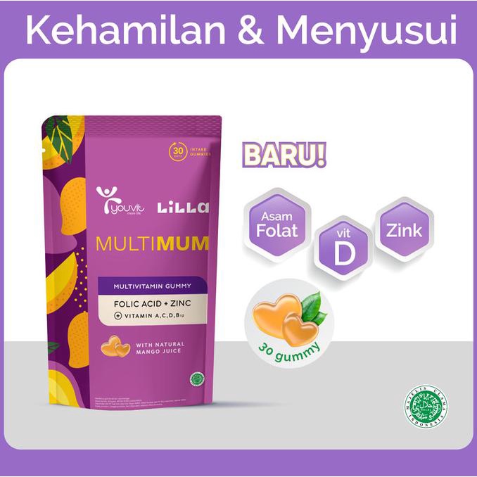 YOUVIT x Lilla Multimum 1 Pouch dengan Asam Folat, Vit D, Zink
