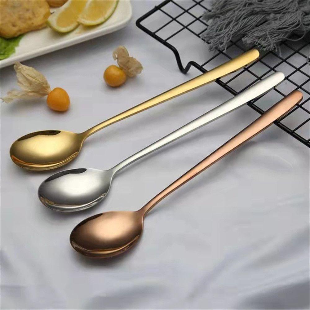 Solighter Sendok Kopi Stainless Steel Kesederhanaan Halus Mirror Polish Dessert Spoon