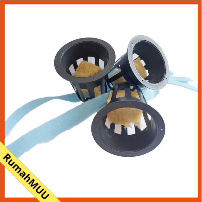 NET POT LENGKAP (NETPOT+ ROCWOOL + KAIN FLANEL) perlengkapan hidroponik rumahan sederhana RumahMUU